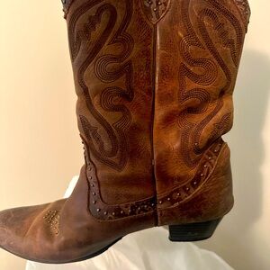 Anthropologie Leather Cowboy Boots